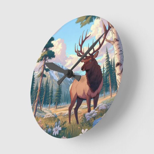 Een hert te midden van de natuur ronde klok (Hoek)