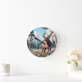 Een hert te midden van de natuur ronde klok (Huis)