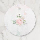 Een-hert-vol winter blush roze 1e meisje verjaarda bedankjes labels (Achterkant)