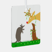 Een herten kerstversiering metalen ornament (Voorkant Rechts)