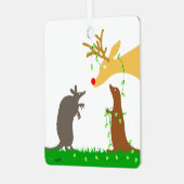 Een herten kerstversiering metalen ornament (Voorkant links)