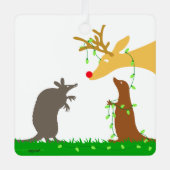 Een herten kerstversiering metalen ornament (Voorkant)