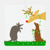 Een herten kerstversiering metalen ornament (Voorkant)