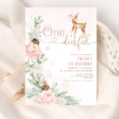 Een herten-volle 1e verjaardag uitnodiging. Winter Kaart