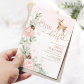 Een herten-volle 1e verjaardag uitnodiging. Winter Kaart