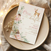 Een herten-volle 1e verjaardag uitnodiging. Winter Kaart