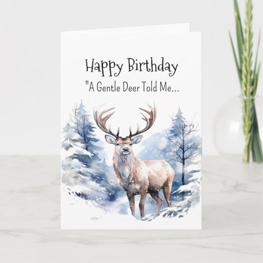 Een hertenpersoonlijkheid verjaardagsfeest dier kaart (Voorkant)