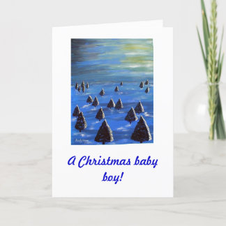 Een het babyjongen van Kerstmis! Feestdagen Kaart