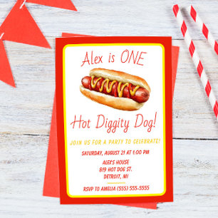Een hete Diggity Dog! Eerste verjaardagsfeestje me Kaart