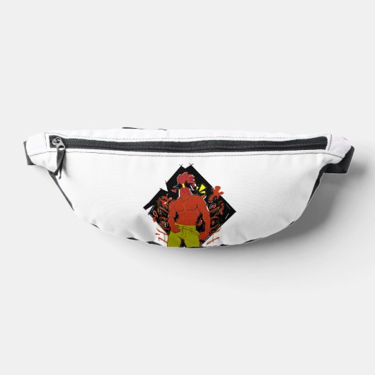 Een hete haan in een pop art stijl. heuptasje (Liggend)