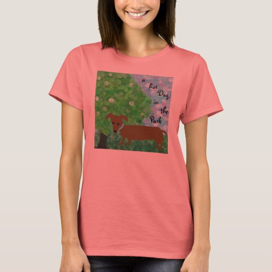 een Hete Hond in het Park T-shirt (Voorkant)
