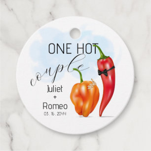 Eén Hete Koppel Hete Peper Huwelijk Bedankjes Labels
