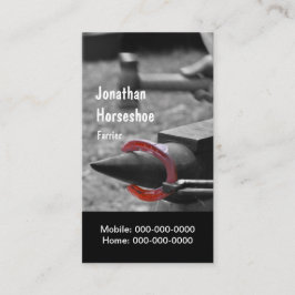 Een hete schoen in vorm hameren visitekaartje