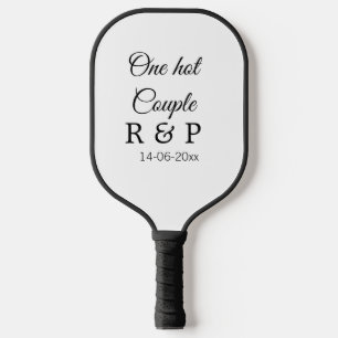 Een hete voeg koppel naam initiële letter tekst da pickleball paddle