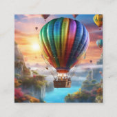 Een heteluchtballon gemaakt van transparante korst vierkante visitekaartje (Voorkant)