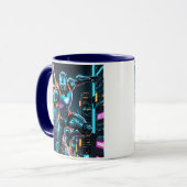 Een high-tech superheld Robot met een futuristisch Mok (Voorkant links)