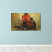 Een Highlander, Black Watch die een generaal van H Canvas Afdruk (Insitu (Houten vloer))