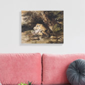 Een Hilly Landschap met figuren die een Bridg nade Canvas Afdruk (Insitu (Woonkamer))