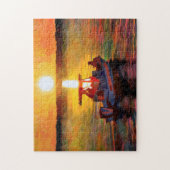 Een Hilton Head Sunset Jigzaag Puzzle aan boord ne Legpuzzel (Verticaal)