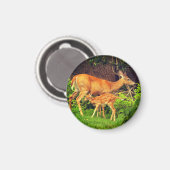 Een hinde en haar fawn magneet (Voorkant / Achterkant)