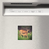 Een hinde en haar fawn magneet (Insitu (Vaatwasser))