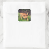 Een hinde en haar fawn vierkante sticker (Tas)