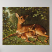 Een hinde met Fawn | Carl Schweninger, Jr. Poster (Voorkant)
