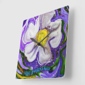 Een hint van paarse magie - Flower power Vierkante Klok (Hoek)