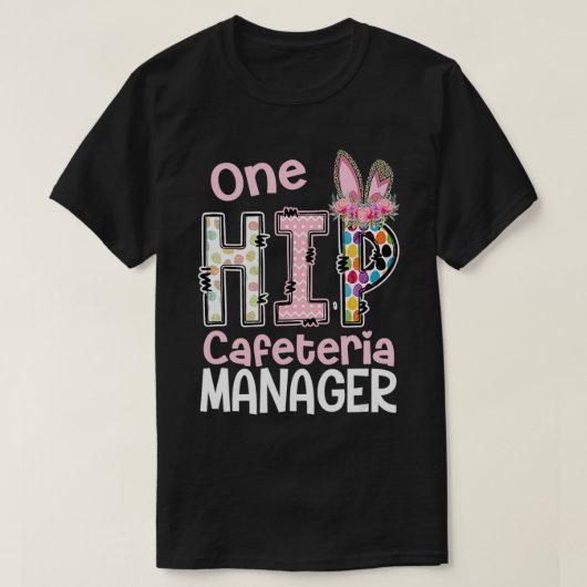 Eén Hip Cafeteria Manager, Leopard School Staff Ea T-shirt (Design voorkant)