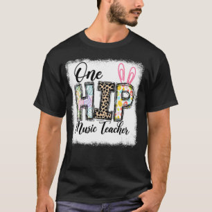 Eén Hip-muziekleraar Lopard-leraar Paasdag T-shirt