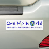 Eén Hip World-bumper sticker (Op auto)