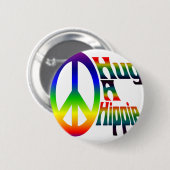 een hippie omhelzen ronde button 5,7 cm (Voorkant /achterkant)