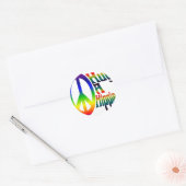 een hippie omhelzen ronde sticker (Envelop)