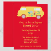 Een hippiefeest rood en geel kaart (Voorkant / Achterkant)