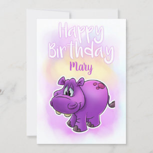Een Hippo Happy Birthday-kaart Kaart