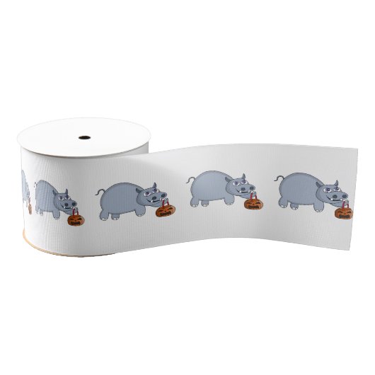 Een Hippo met een pompoenzak Grosgrain Lint (Spoel)