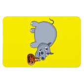 Een Hippo met een pompoenzak Magneet (Horizontaal)