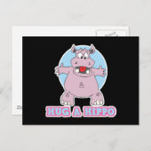 een hippo omhelzen briefkaart (Voorkant / Achterkant)