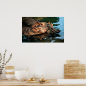 Een Hippopotamus-portret voor moederzorg Poster (Keuken)