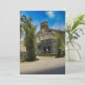 Een historisch Al Bidya moskee landschap in de VAE Feestdagenkaart (Staand voorkant)