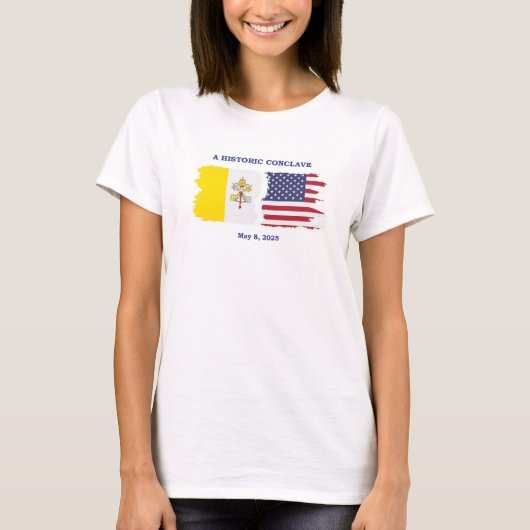Een historisch conclaaf - Paus Leo XIV - USA Vatic T-shirt (Voorkant)