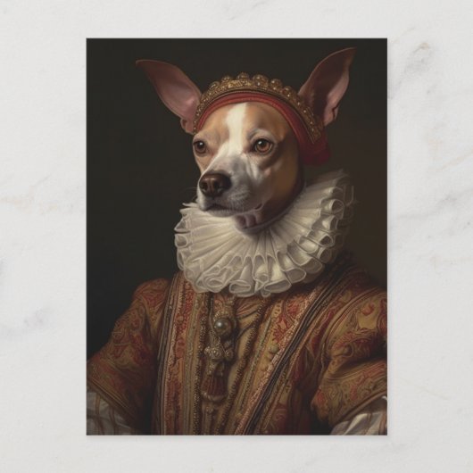 Een historisch hondenportret briefkaart (Voorkant)