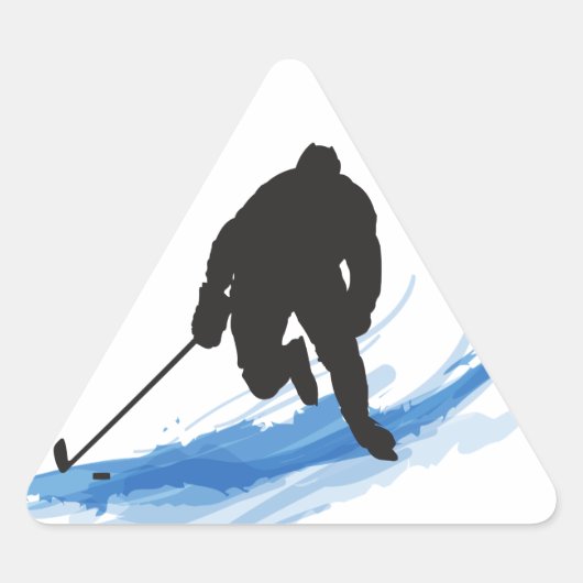 Een Hockey Player op ijs Sticker (Voorkant)