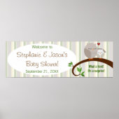 Een hoed van een Baby shower bruin bezit banner Poster (Voorkant)