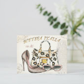 Een hoefijzer, een tas en een paar bril briefkaart (Staand voorkant)