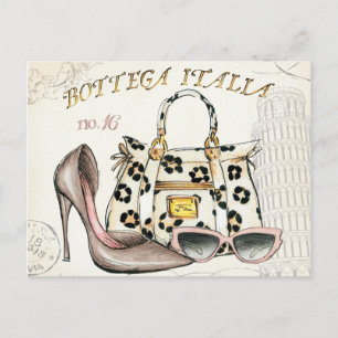 Een hoefijzer, een tas en een paar bril briefkaart