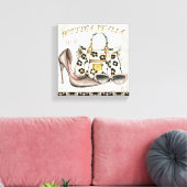 Een hoefijzer, een tas en een paar bril canvas afdruk (Insitu (Woonkamer))