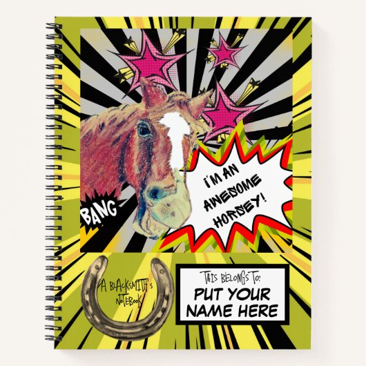 Een hoefsmid/notitieboek notitieboek (Voorkant)