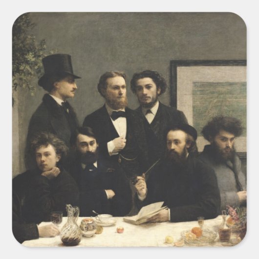 Een hoek van de tabel, 1872 vierkante sticker (Voorkant)