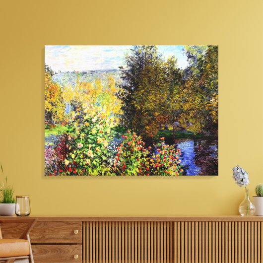 Een hoek van de tuin in Montgeron Canvas Afdruk (Insitu (Woonkamer))